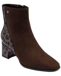 Lotus - 'Zelda' Microfibre Heeled Ankle Boots - Lyst