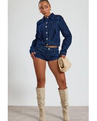 EGO - Denim Low Rise Mini Shorts - Lyst