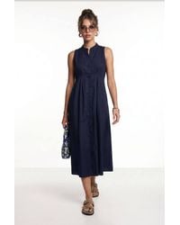 Happiness İstanbul - Mandarin Collar Sleeveless A-Line Midi Dress - Lyst
