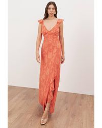 Anaya with love - Ruffle Detail Floral Burnout Strappy Maxi Dress - Lyst