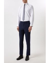 Burton - Plus And Tall Tailored Fit Navy Marl Suit Trousers - Lyst