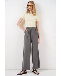 Bigdart - Wide Leg Trousers With Elastic Waist - Lyst