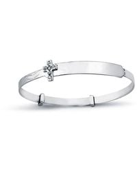 Jewelco London - Sterling Round Cz Expanding Baby Bangle Bracelet 3Mm - Lyst