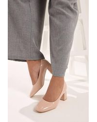 Yours - Faux Leather Block Heel Court Shoes - Lyst