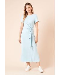 Dorothy Perkins - Tie Detail Short Sleeve Jersey Midi Dress - Lyst
