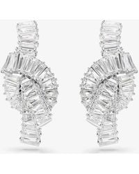 Swarovski - Matrix Rhodium Plated Zirconia Knot Stud Earrings 5727040 - Lyst