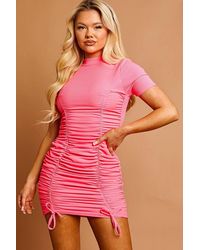 Stylewise - High Neck Ribbed Dress - Lyst