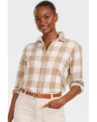 Lands' End - Long Sleeve Flannel Boyfriend Shirt - Lyst