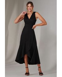 Jolie Moi - Wrap Frill Hem Maxi Dress - Lyst