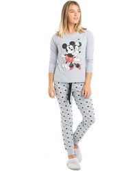 Disney - Mickey & Minnie Mouse Hugs Cotton Sleep Set - Lyst