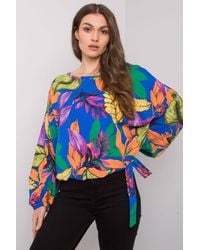 Love Lace - Viscose Relaxed Round Neck Long Sleeve Blouse - Lyst