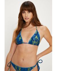 Oasis - Aztec Shiny Triangle Tie Bikini Top - Lyst