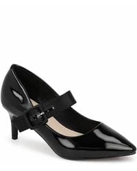 Spot on - Patent Buckle Strap Pointed Toe Court Shoes - Lyst
