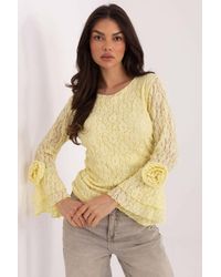 Love Lace - Elegant Lace Blouse With Bell Sleeves Style 222737 - Lyst