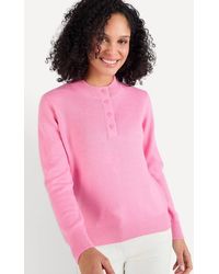 DAMART - Button Neck Knitted Jumper - Lyst