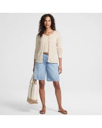 Lands' End - Long Sleeve Micro Rib Buttonfront Top - Lyst