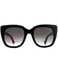 Gucci - Cat Eye Black With Red And Green Brown Gradient Sunglasses GG0163SN - Lyst