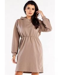 Love Lace - Everyday Long Sleeve Hooded Dress Elastic Waist - Lyst