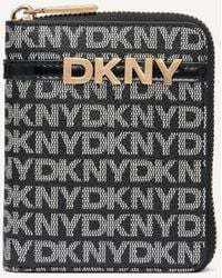 DKNY - Avril Small Zip Around Wallet Logo Print - Lyst