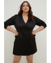 Oasis - Plus Size Stretch Satin Tailored Blazer Dress - Lyst