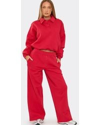 EGO - Wide Leg Button Mid Rise Joggers - Lyst