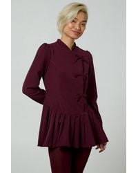 Neon Rose - Tailored Long Sleeve Dropped Waist Pleated Mini Dress - Lyst