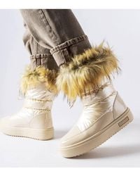 Love Lace - Insulated Slip On Snow Boots With Waterproof Rubber Sole - Lyst