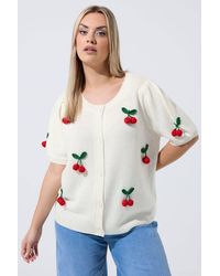 Yours - 3D Cherry Knitted Cardigan - Lyst