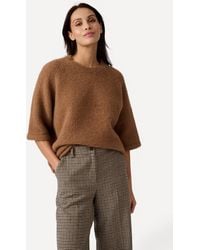 DAMART - Super-Soft Wool-Blend Thermal Raglan Half Sleeve Round Neck Jumper - Lyst