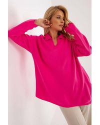 Love Lace - Loose Fit Heart Neck Long Sleeve Sweater - Lyst