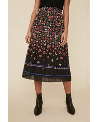 Oasis - Floral Border Printed Skirt - Lyst