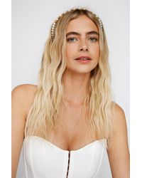 Nasty Gal - Diamante And Pearl Contrast Headband - Lyst