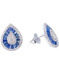 Raina Jewels - 18Ct Natural Sapphire & Diamond Tear Drop Stud Earrings 1.94Ct - Lyst