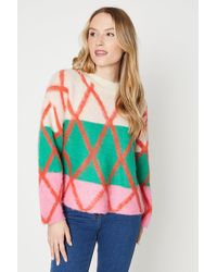 Oasis - Argyle Knitted Jumper - Lyst