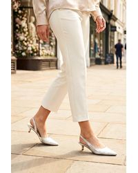 Spot on - Pointed Toe Slingback Kitten Heel Court Shoe - Lyst