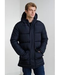 French Connection - Hooded Parka Longline Zip-Through Jacket - Lyst