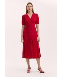 Finery London - Milena Button Front Midi Dress - Lyst