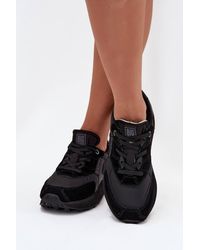 Love Lace - Platform Suede Chunky Trainers With Star Motif - Lyst