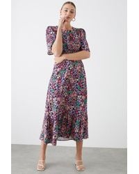 Dorothy Perkins - Tall Ditsy Print Flutter Sleeve Midi Dress - Lyst