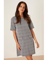 Dorothy Perkins - Check Jacquard Short Sleeve Shift Mini Dress - Lyst