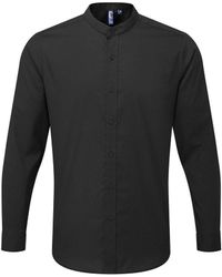 PREMIER - Banded Collar Long-sleeved Formal Shirt - Lyst