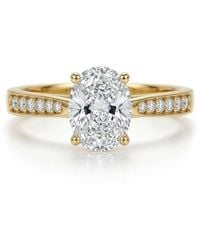 Jewelco London - 9Ct Oval Lab Created Diamond Engagement Travel Ring 1.00Ct - Lyst