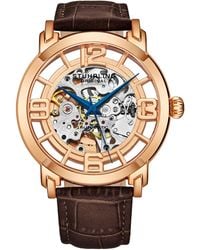 Stuhrling - Winchester Automatic 42 Mm Skeleton Watch With Leather Band - Lyst