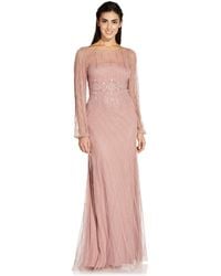 Adrianna Papell - Beaded Gown With Full Skirt - Lyst