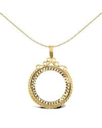 Jewelco London - 9Ct Rope Edge Scroll Top Half Sovereign Coin Mount Pendant - Lyst