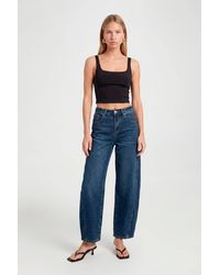 Roselle - Double Layer Scoop Neck Strappy Crop Top - Lyst