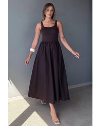 WOVCOR - Strappy Gathered Waist Maxi Dress W/ Full Skirt - Lyst