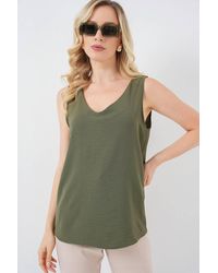 Bigdart - Textured V-Neck Sleeveless Blouse - Lyst
