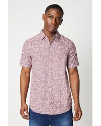 MAINE - Distressed Floral Print Short Sleeve Shirt - Lyst