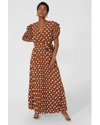 PRINCIPLES - Printed Pleated Wrap Maxi Dress - Lyst